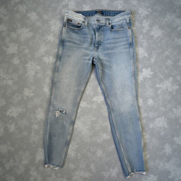 POLO Ralph Lauren Tompkins Mid Rise Distressed Skinny Jeans Size 30 - Picture 2 of 10
